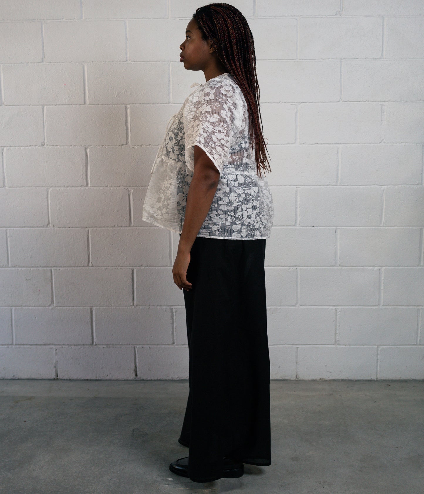 Black Destinations Sheer Wide Leg Pants