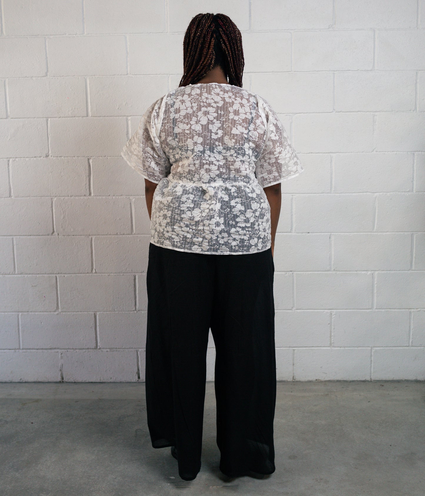 Black Destinations Sheer Wide Leg Pants