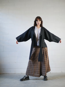 Tie Jacket in Black Linen