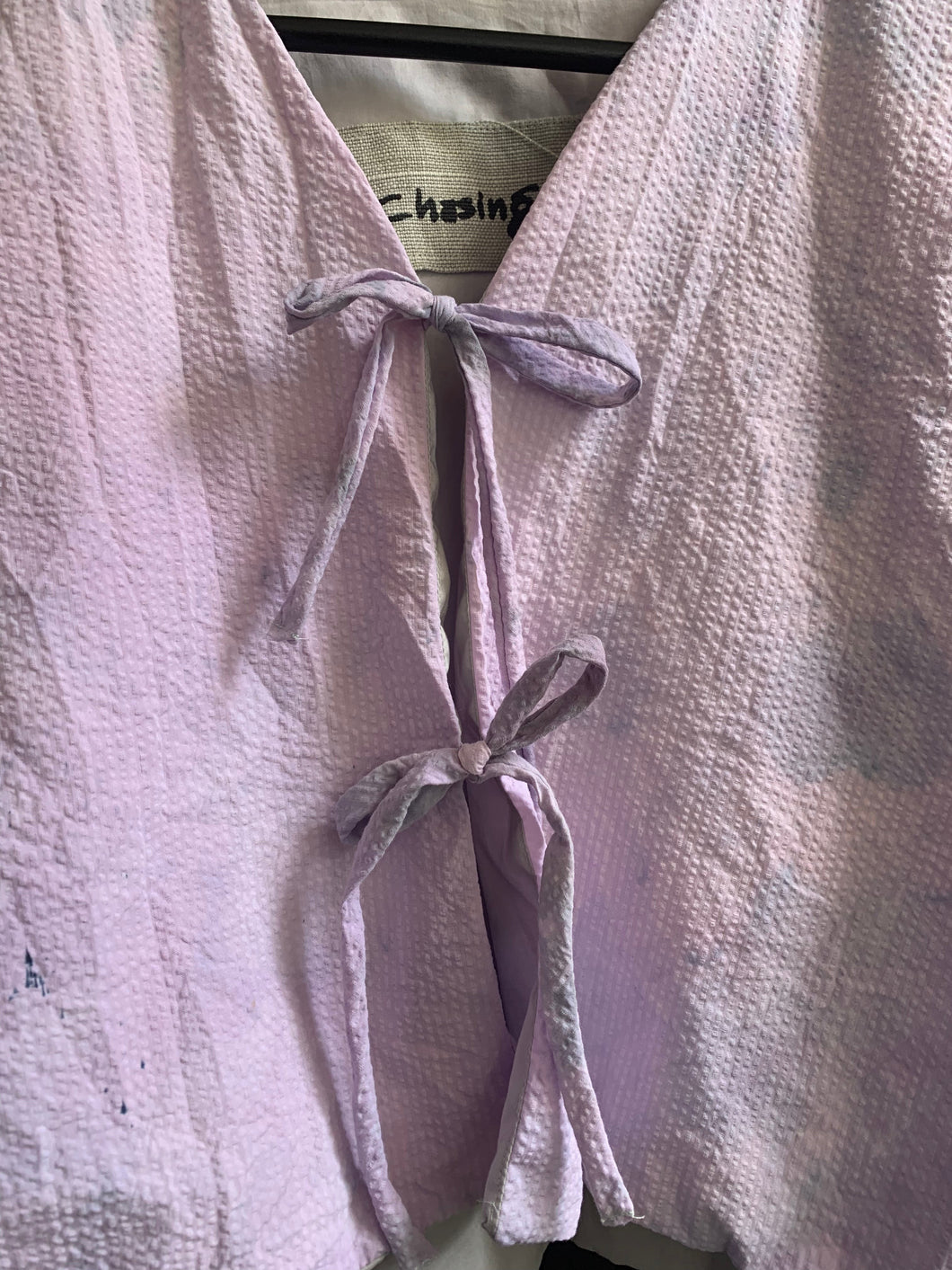 Hand Dyed Bow Top in Lavender