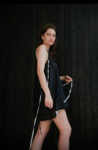 Load image into Gallery viewer, Black and White Bow Slip Dress