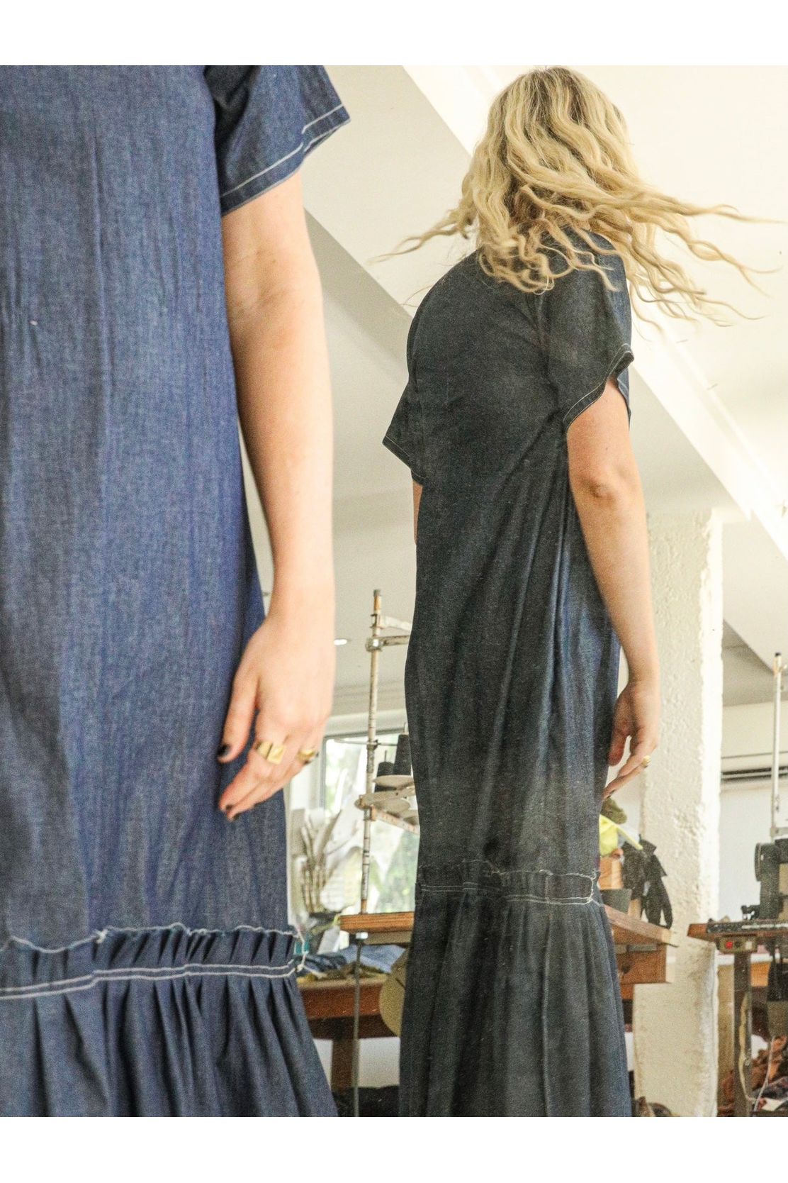 Denim house dress sale